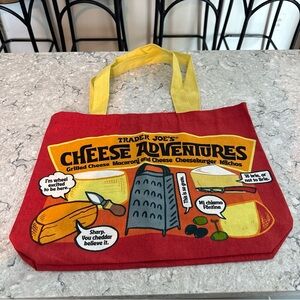 Trader Joe's Red and Yellow Cheese Adventures Tote Bag